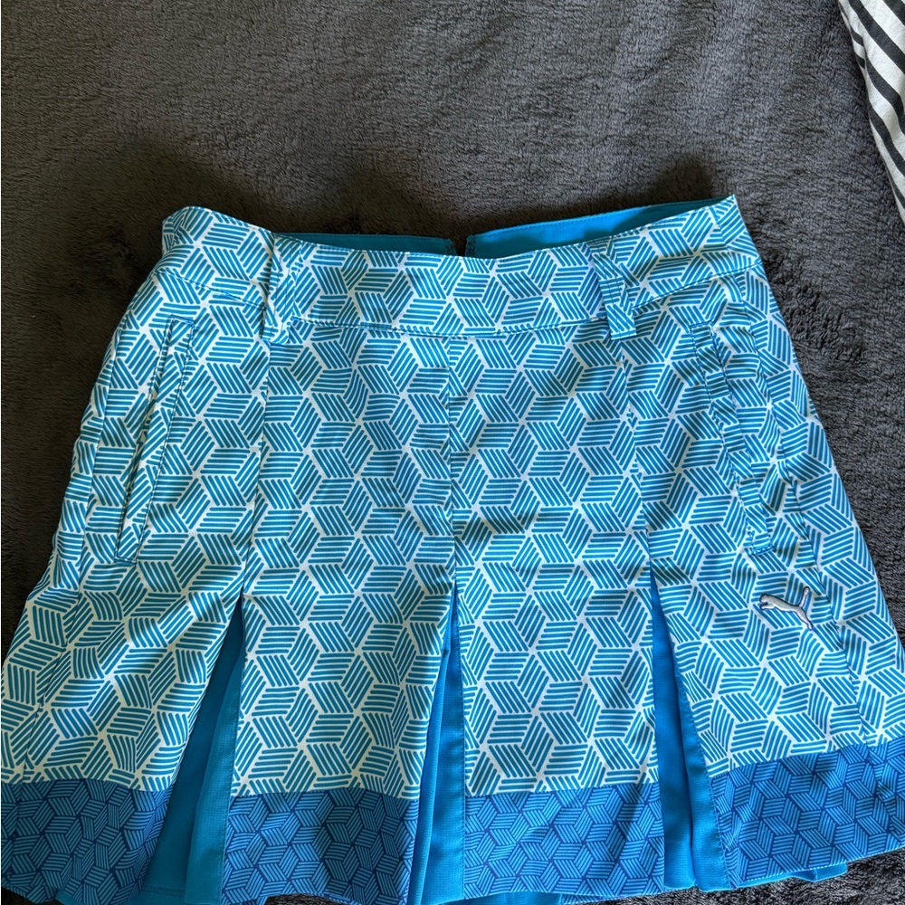 Puma Blue Hexagon A-Line Skirt